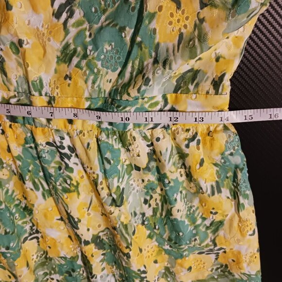 New‎ Kensie Dresses Womens Mini Eyelet Fit & Flare Dress Citron Multi Size 6 - Picture 10 of 12